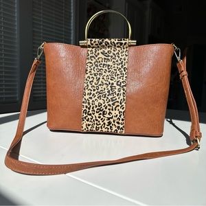 Altar’d State Lula Leopard Tan Crossbody Bag, 2-in-1 accessory
